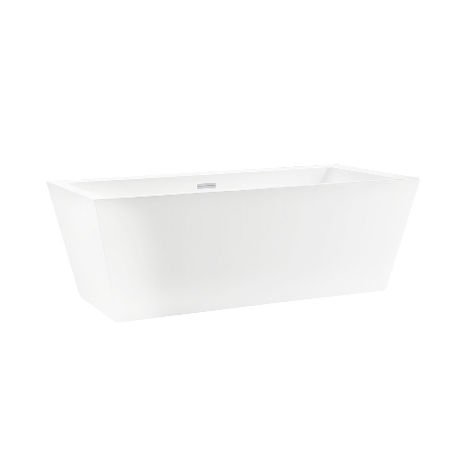 59 Inch Freestanding White Acrylic Bathtub with Overflow And Pop-Up Drain - Vanity Art VA6814-S-PW