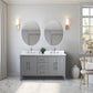 60 Inch Double Sink Bathroom Vanity in Cashmere Gray with Marble Countertop - Vanity Art VA9060-DG