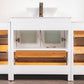 84 Inch Double Sink Bathroom Vanity in White with Marble Countertop - Vanity Art VA3130-84W