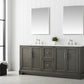 72 Inch Double Sink Bathroom Vanity in Gray with Marble Countertop & Backsplash - Vanity Art VA5072-DSG