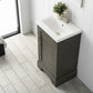 20 Inch Single Sink Bathroom Vanity in Gray with Ceramic Sink and Countertop - Vanity Art VA5020-SG