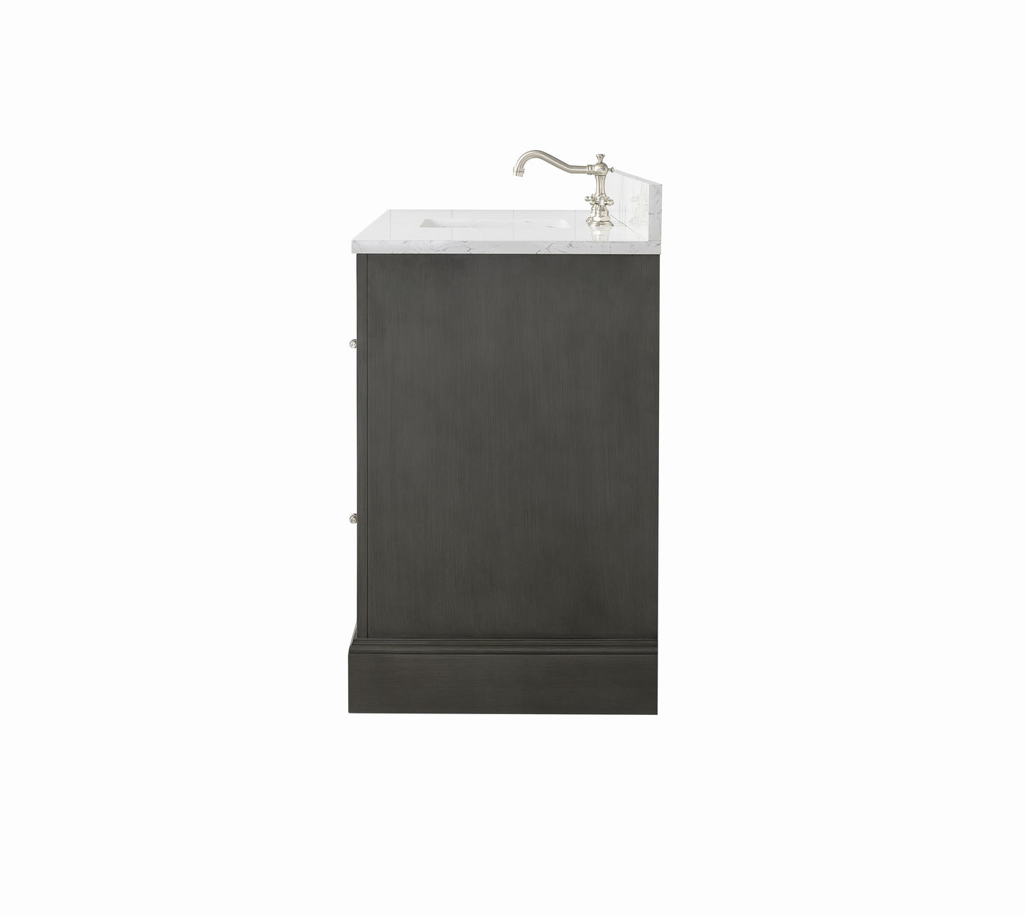 60 Inch Single Sink Bathroom Vanity in Gray with Marble Countertop & Backsplash - Vanity Art VA5060-SSG