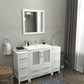 54 Inch Single Sink Bathroom Vanity in White with Ceramic Countertop - Vanity Art VA3030-54W