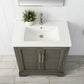 30 Inch Single Sink Bathroom Vanity in Gray with Ceramic Sink and Countertop - Vanity Art VA5030-SG