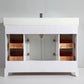 60 Inch Single Sink Bathroom Vanity in White with White Marble Countertop - Vanity Art VA1060SW