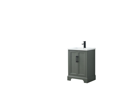 24 Inch Single Sink Bathroom Vanity in Vintage Green with Ceramic Sink and Countertop - Vanity Art VA5024-VG