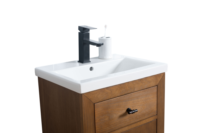 20 Inch Single Sink Bathroom Vanity in Tan with Marble Countertop - Vanity Art VA7020-T