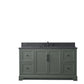 60 Inch Single Sink Bathroom Vanity in Vintage Green with Marble Countertop & Backsplash - Vanity Art VA5060-SVG