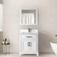 30 Inch Single Sink Bathroom Vanity in White with White Marble Countertop - Vanity Art VA1030W