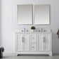 54 Inch Double Sink Bathroom Vanity in White with Marble Countertop & Backsplash - Vanity Art VA5054-W