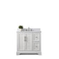 36 Inch Single Sink Bathroom Vanity in White with Marble Countertop & Backsplash - Vanity Art VA5036-W