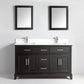 72 Inch Single Sink Bathroom Vanity in Espresso with White Marble Countertop - Vanity Art VA1072DE