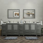 108 Inch Double Sink Bathroom Vanity in Gray with Ceramic Countertop - Vanity Art VA3036-108G