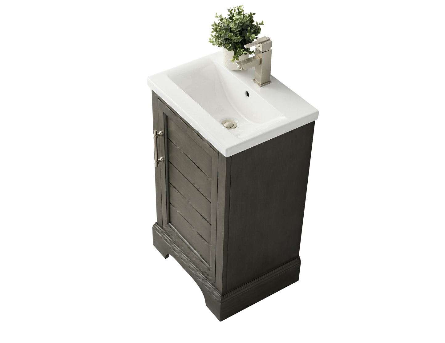 20 Inch Single Sink Bathroom Vanity in Gray with Ceramic Sink and Countertop - Vanity Art VA5020-SG