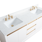 72 Inch Double Sink Bathroom Vanity in White with Marble Countertop - Vanity Art VA8072-DW