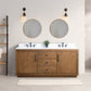 72 Inch Double Sink Bathroom Vanity in Tan with Marble Countertop - Vanity Art VA7072-DT-ET