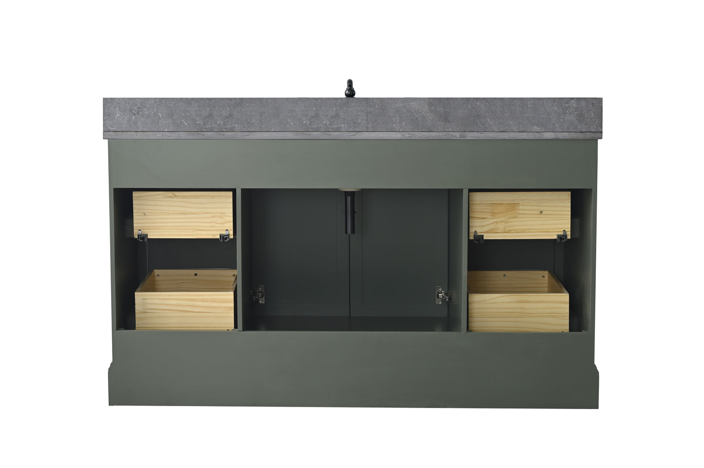 60 Inch Single Sink Bathroom Vanity in Vintage Green with Marble Countertop & Backsplash - Vanity Art VA5060-SVG