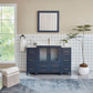 54 Inch Single Sink Bathroom Vanity in Blue with Ceramic Countertop - Vanity Art VA3030-54B