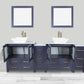 84 Inch Double Sink Bathroom Vanity in Blue with Marble Countertop - Vanity Art VA3130-84B