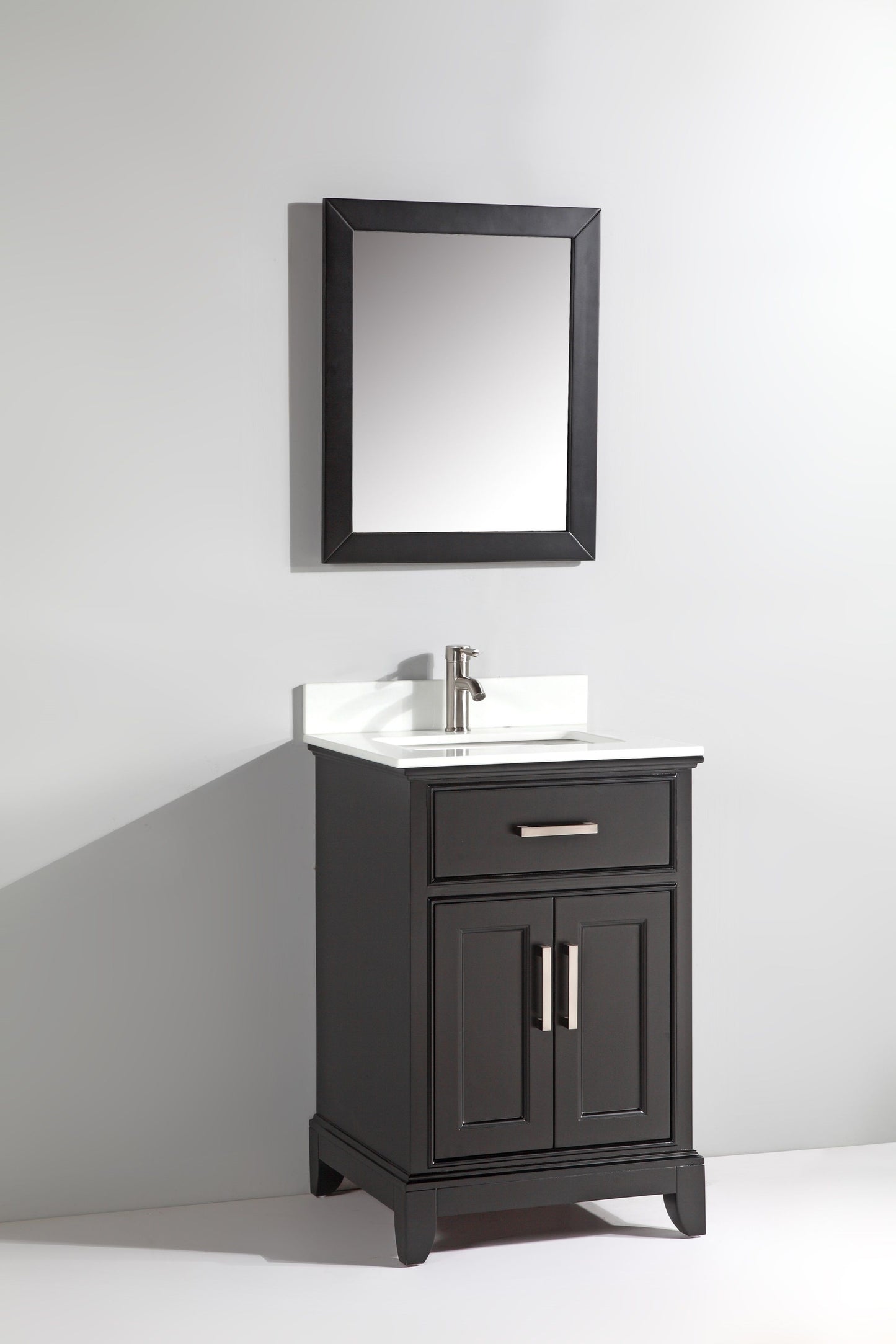 30 Inch Single Sink Bathroom Vanity in Espresso with White Marble Countertop - Vanity Art VA1030E