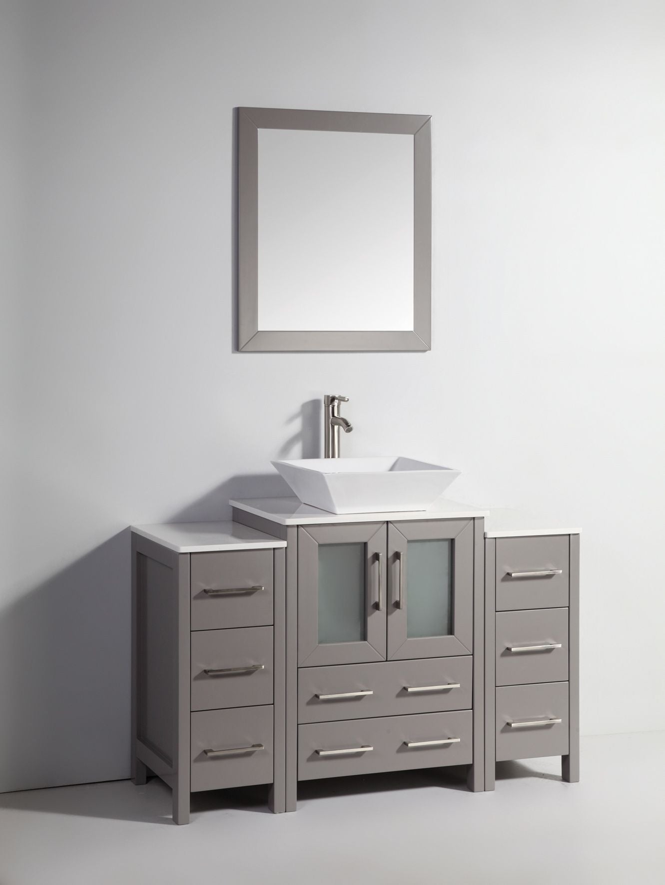 48 Inch Single Sink Bathroom Vanity in Gray with Marble Countertop - Vanity Art VA3124-48G