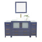 60 Inch Single Sink Bathroom Vanity in Blue with Marble Countertop - Vanity Art VA3136-60B