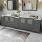 108 Inch Double Sink Bathroom Vanity in Gray with Marble Countertop - Vanity Art VA3136-108G