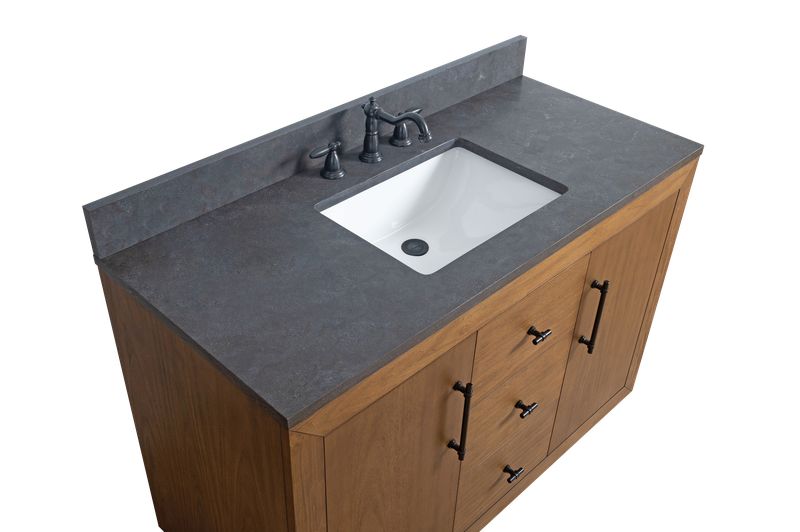 48 Inch Single Sink Bathroom Vanity in Tan with Limestone Top - Vanity Art VA7048-T-BT