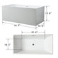 67 Inch Freestanding White Acrylic Bathtub with Overflow And Pop-Up Drain - Vanity Art VA6813B-L-PC