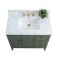 36 Inch Single Sink Bathroom Vanity in Vintage Green with Marble Countertop - Vanity Art VA9036-VG