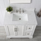 36 Inch Single Sink Bathroom Vanity in White with Marble Countertop & Backsplash - Vanity Art VA5036-W