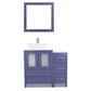 36 Inch Single Sink Bathroom Vanity in Blue with Marble Countertop - Vanity Art VA3124-36B