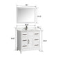 36 Inch Single Sink Bathroom Vanity in White with White Marble Countertop - Vanity Art VA1036W