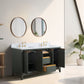 60 Inch Double Sink Bathroom Vanity in Vintage Green with Marble Countertop - Vanity Art VA8060-DVG