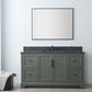 60 Inch Single Sink Bathroom Vanity in Vintage Green with Marble Countertop & Backsplash - Vanity Art VA5060-SVG