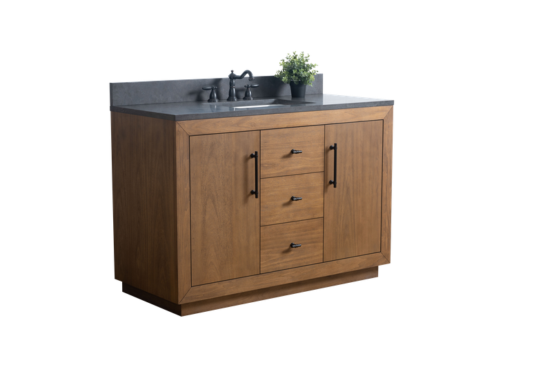 48 Inch Single Sink Bathroom Vanity in Tan with Limestone Top - Vanity Art VA7048-T-BT