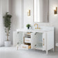 60 Inch Single Sink Bathroom Vanity in White with Marble Countertop - Vanity Art VA9060-SW