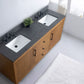 72 Inch Double Sink Bathroom Vanity in Tan with Limestone Top - Vanity Art VA7072-DT-BT