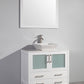 36 Inch Single Sink Bathroom Vanity in White with Marble Countertop - Vanity Art VA3136W