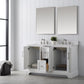 54 Inch Double Sink Bathroom Vanity in White with Marble Countertop & Backsplash - Vanity Art VA5054-W