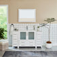 60 Inch Single Sink Bathroom Vanity in White with Ceramic Countertop - Vanity Art VA3036-60W