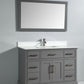 48 Inch Single Sink Bathroom Vanity in Gray with White Marble Countertop - Vanity Art VA1048G