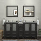 72 Inch Double Sink Bathroom Vanity in Espresso with Ceramic Countertop - Vanity Art VA3030-72E