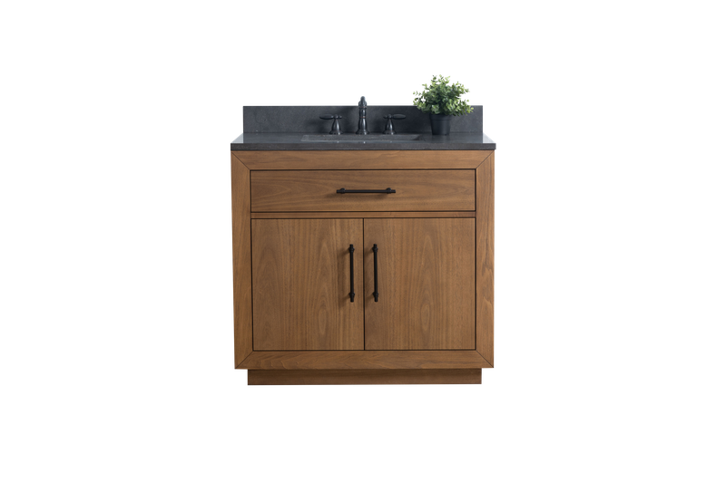 36 Inch Single Sink Bathroom Vanity in Tan with Limestone Top - Vanity Art VA7036-T-BT