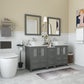 60 Inch Double Sink Bathroom Vanity in Gray with Marble Countertop - Vanity Art VA3124-60G