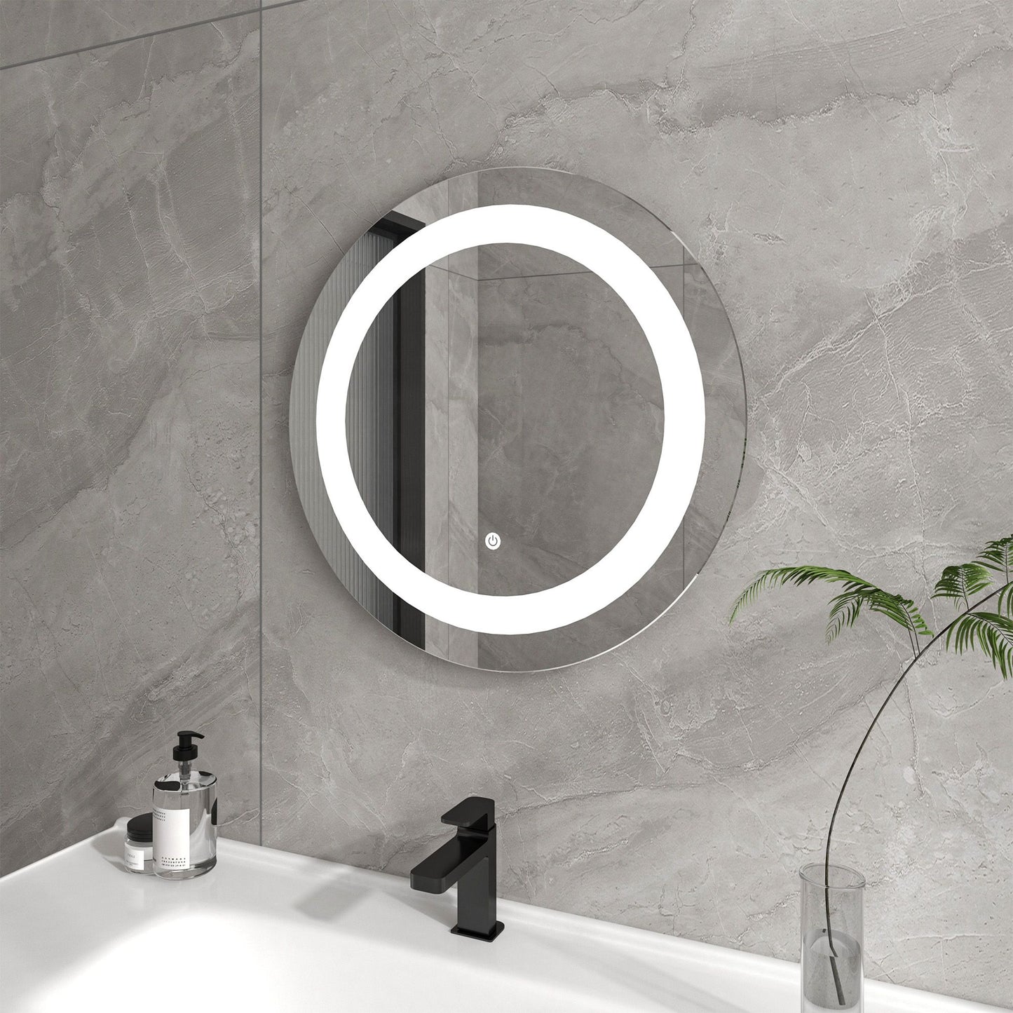 Round 23.5 Inch LED Bathroom Mirror with Touch Sensor - Vanity Art VAR16