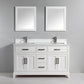 72 Inch Single Sink Bathroom Vanity in White with White Marble Countertop - Vanity Art VA1072DW