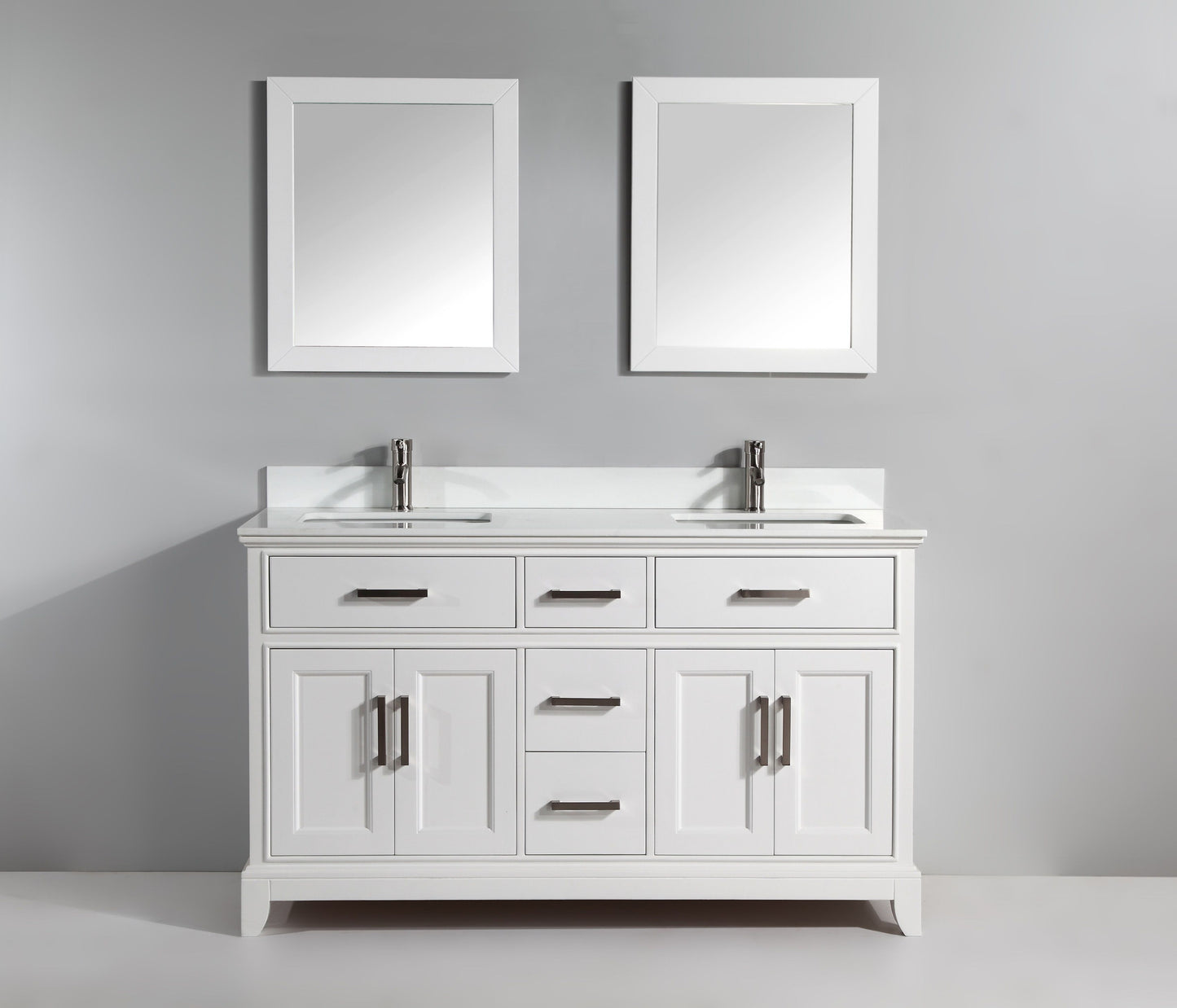 72 Inch Single Sink Bathroom Vanity in White with White Marble Countertop - Vanity Art VA1072DW