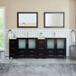 96 Inch Double Sink Bathroom Vanity in Espresso with Ceramic Countertop - Vanity Art VA3036-96E