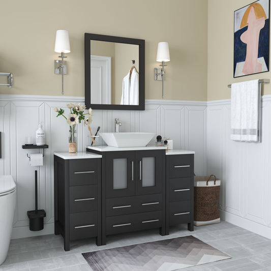 48 Inch Single Sink Bathroom Vanity in Espresso with Marble Countertop - Vanity Art VA3124-48E